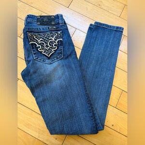MISS ME | Y2K Skinny Rhinestone Jeans